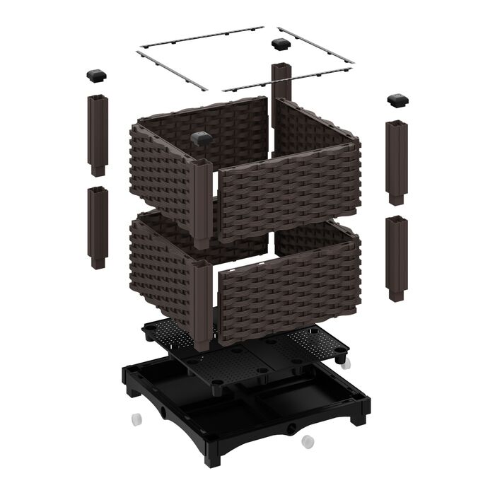 Горщик для рослин Relaxdays з імітацією ротангу