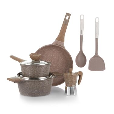 Набір каструль та сковорідок KASANOVA з антипригарним покриттям, індукційне дно, 8 предметів