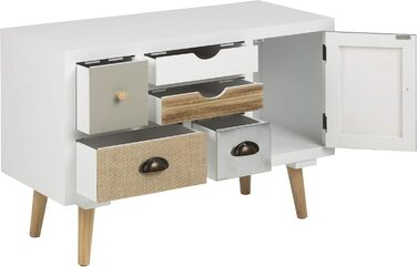 Комод AC Design Furniture Suwen, 70x32x81 см, різнокольоровий, дерево, 5 ящиків