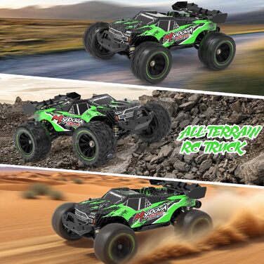 Радіокерований позашляховик RC Monstertruck 2.4GHz, 25 км/год, великий розмір, знімний, для дорослих та дітей (зелений)