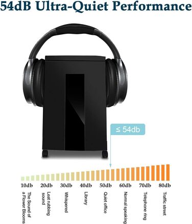 Шредер документів WOLVERINE P5 SD9101, 8-лістковий, супер-мікроріз, для важкого паперу та кредитних карт, тихий, з контейнером 17л (Чорний)