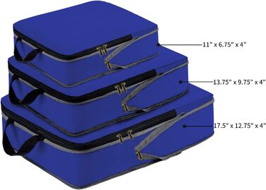 Набір компресійних органайзерів для одягу в подорожі Eono by Amazon, 4 предмети, темно-синій — сумка-пакувальник для валізи та рюкзака