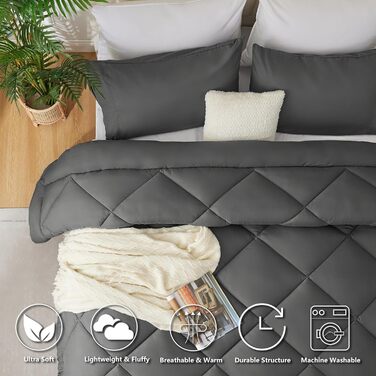 Ковдра CozyLux 200x200 см для всіх сезонів, ковдра з мікрофібри 300gsm, дихаюча, біла, 200 x 200 см