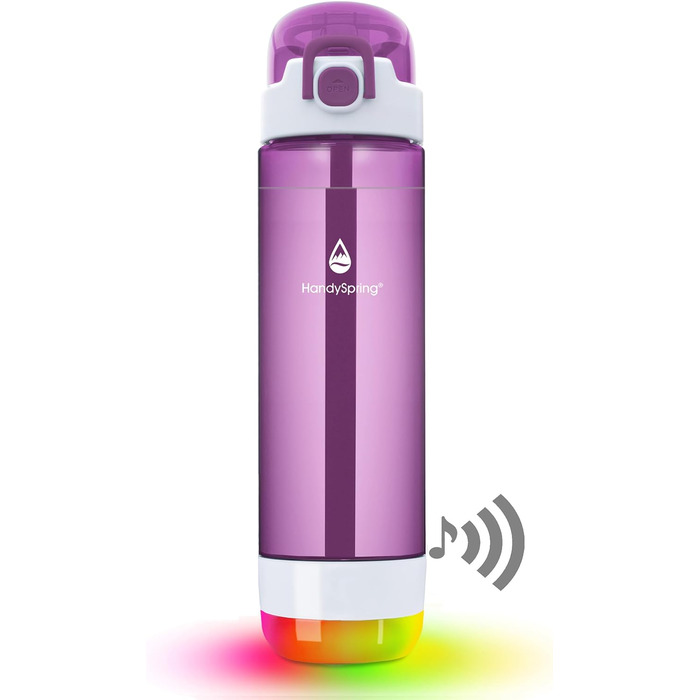 Розумна пляшка для води з нагадуванням пити воду - Світло та звукоізоляція Сяюча пляшка 750 мл, Водний трекер із соломинкою, Розумне нагадування про гідратацію, Мотиваційна пляшка для води (фіолетова)