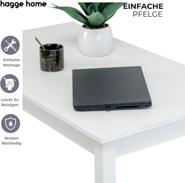 Стол журнальний/письмовий Hagge Home скандинавський, білий, 75x38x75 см