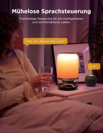 Govee LED лампа з колонкою JBL, Matter-сумісна, акумуляторна, 16 музичних режимів та 100+ сцен