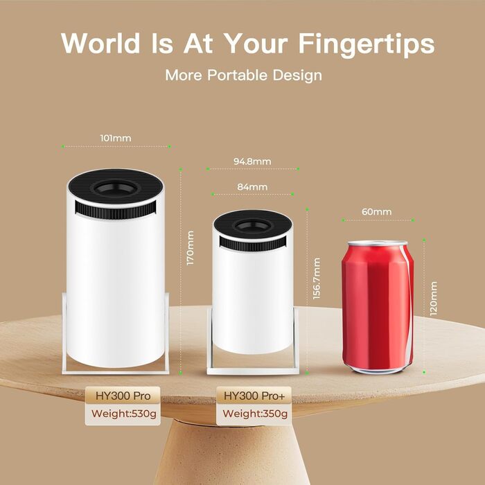Портативний проєктор LYNCAST HY300 Pro з Wi-Fi, Bluetooth та Android 11. Підтримка 1080P/4K, поворотний на 180°, для домашнього кінотеатру та використання на відкритому повітрі
