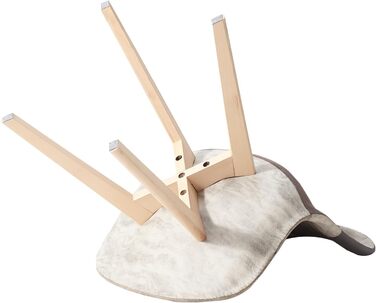 Стільці для їдальні в скандинавському стилі, ретро-дизайн, з м'яким сидінням, для кухні та офісу, з масивними буковими ніжками (набір 4 шт., сірий)