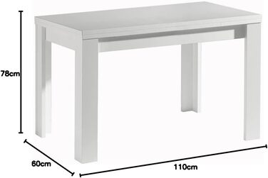Висувний стіл MONZI - кухонний, обідній, функціональний, 110 x 60 см, білий