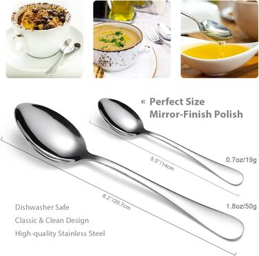 Набір столових приборів Ben & Bel на 6 осіб (24 шт.) з нержавіючої сталі: ножі, виделки, ложки, подарункова коробка, легко миється, придатний для миття в посудомийній машині