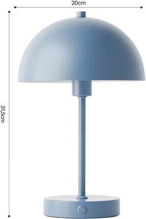 LED настільна лампа Mokebo® 'Leuchtturm' – бездротова, диммерна, з USB-C, ретро, металева, тепле світло, тауп (сіро-бежевий)