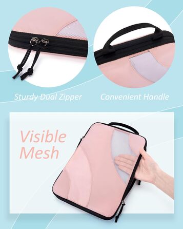 Набір компресійних органайзерів для подорожей BAGSMART, набір пакетів для пакування речей у валізу та ручну поклажу, рожевий (4 шт.)