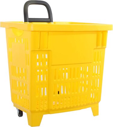Візок для покупок GERSO об'ємом 55 літрів з роликами з АБС-пластика кошик для покупок колісна кольорова (жовта)