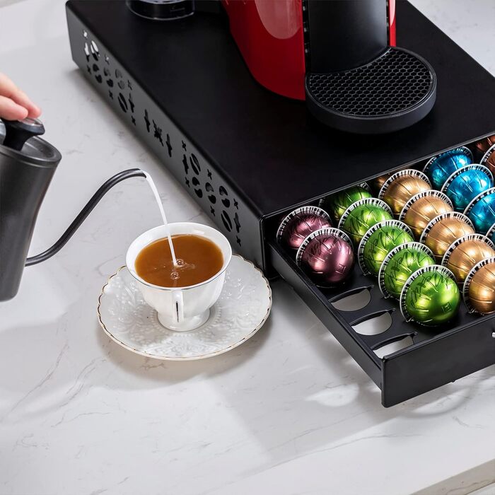 Тримач для капсул Vertuo Rice Rat – 50 капсул, чорний, скляний, для Nespresso Vertuo