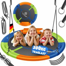 Шоукель KESSER® Nestschaukel (120 см) – сімейний, до 300 кг, з подушкою та 4 ручками, для дітей та дорослих, кольоровий