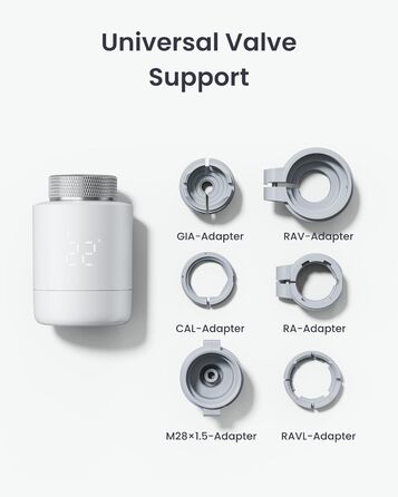 SwitchBot Розумний термостат на радіатор Bluetooth з керуванням через додаток та таймером, енергозбереження, сумісний з Alexa, Apple HomeKit та Home Assistant (потрібен Hub)