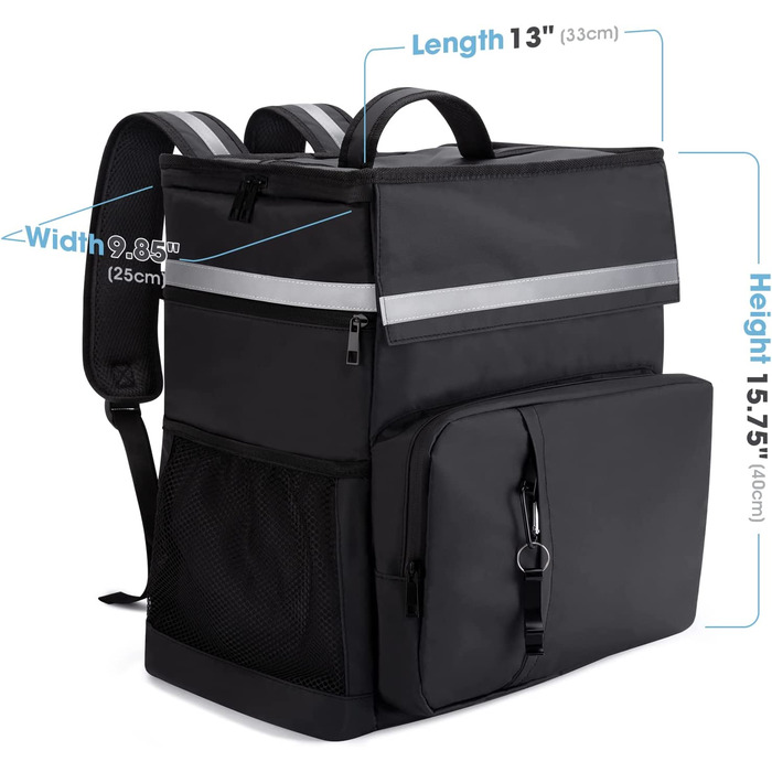 Термосумка-рюкзак MATEPROX 40L чорного кольору: ізольована, водонепроникна, з відкривачем для пляшок, для пікніка, кемпінгу, BBQ та походів