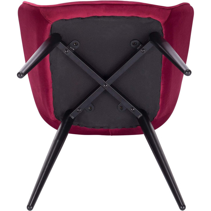 Крісла для їдальні WOLTU, 1 шт., для кухні, вітальні, оббивка з велюру, металеві ніжки, темно-червоний колір