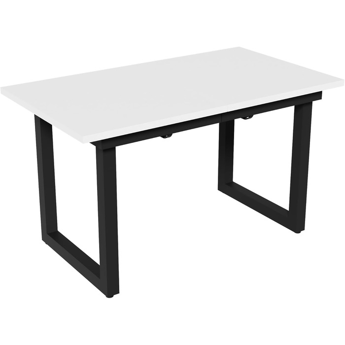 Розсувний обідній стіл Merax, 140/180x80x75 см, білий, металеві ніжки