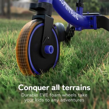 Бесрей 5-в-1 Дитячий Біговел, Триколісний Велосипед для Малюків 1-4 роки (Темно-синій)