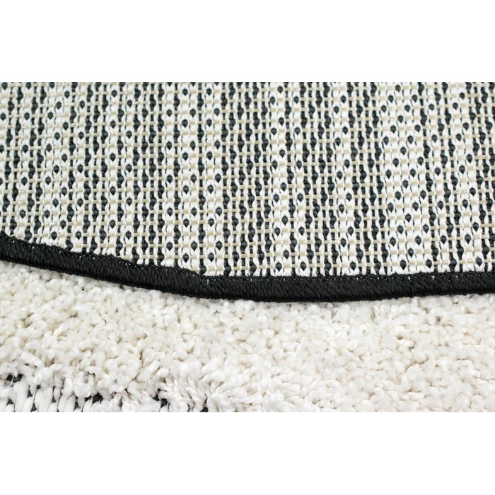 Килим-мрія килим для дитячої кімнати, дитячий ігровий килимок 3D з ефектом хай-лоу чорний (160 см круглий, кремовий чорний)