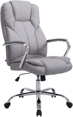 Офісне крісло Xanthos v2 класу CLP XXL з тканинною оббивкою I М'яке офісне крісло з високою спинкою і м'якими підлокітниками, Колір (Сірий)