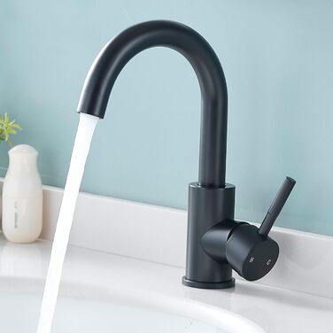 Змішувач для ванної кімнати Fransiton Bad Hoch, водозберігаючий, чорний матовий