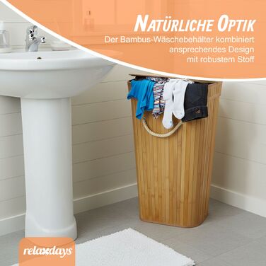Кошик для білизни Relaxdays з бамбука з 2 відділеннями