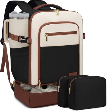 LOVEVOOK Рюкзак для ручної поклажі 40L з окремим відділенням для взуття, жіночий, для подорожей (3 шт.)