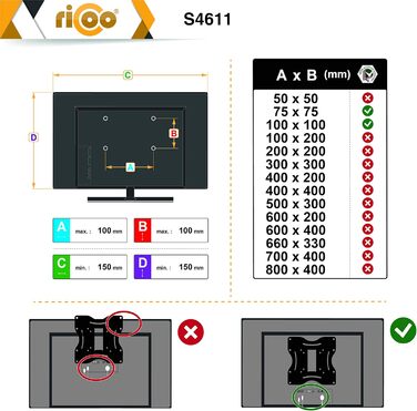 Кріплення для монітора RICOO TS2011: тримач для екрану 17-27 дюймів, VESA 75/100, кріплення до столу