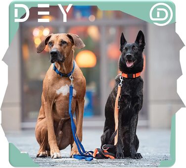 Повітряна сітка для собак DEY-преміум-класу, 2 м, Регульована в 3 рази, для маленьких, середніх і великих собак, багато квітів, подвійний поводок для собак, кішок, цуценят, поводок для собак, поводок для собак, S (М / Л - 2,5 х 200 см, чорний)