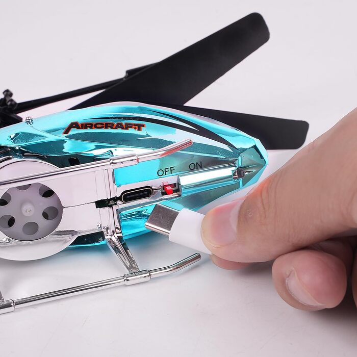 Радіокерований вертоліт VATOS для хлопчиків, 2.4G з LED підсвіткою, від 12 років, стабільна висота, автоматичний зліт, синій