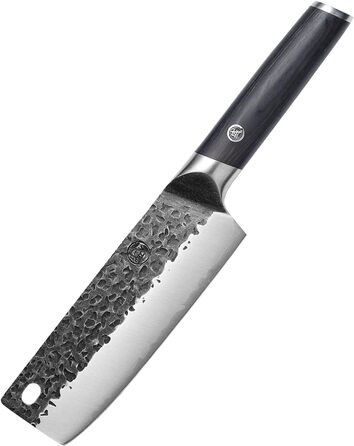 Японський ніж Santoku Mitsumoto Sakari 17 см, ручка з пакавуду, професійний кухонний ніж, чорний Nakiri 17 см
