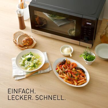 Мікрохвильова піч Panasonic NN-GD35HBGTG з грилем та функцією пару (23 л, чорний/нержавіюча сталь)