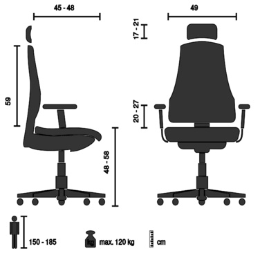 Офісне крісло / поворотне крісло ERGO LINE W Fabric Mystic Forrest hjh OFFICE