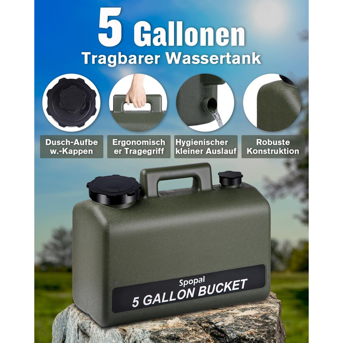 Портативна душова кабіна для кемпінгу з акумулятором 10000mAh та 20л баком, комплект для відпочинку на природі, саду, автомийки та тварин