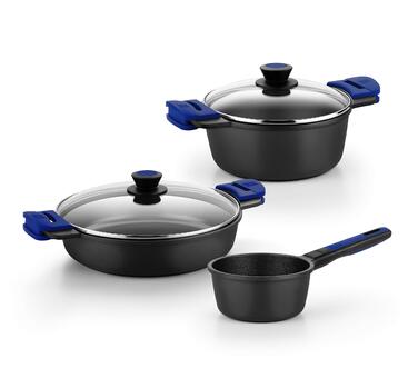 BRA Advanced Набір посуду алюмінієвий литий з антипригарним покриттям 4 предмети, для всіх типів плит, включаючи індукційні