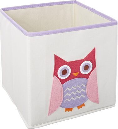 Дитяче полотно Whitmor, складне, 25,4 x 25,4 x 25,4 см, складаний кубик для дітей Owl Collection, рожева сова