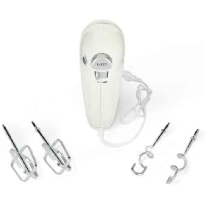 Міксер Grunkel AM-350TURB05BOWL з 5 швидкостями, білий (350 Вт) - з чашею та набором насадок для замішування та збивання