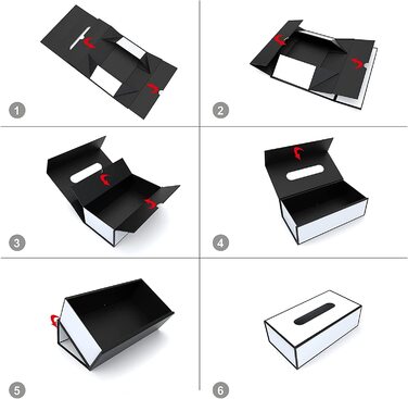 Коробка для серветок JiaWei, прямокутна коробка для серветок 23,5 x 12 x 7,8 см паперова коробка для серветок, коробка для серветок, диспенсер для серветок, тримач для серветок, кришка коробки для серветок-чорний (білий (3 шт.), 22,5x12x7,8 см (всередині)