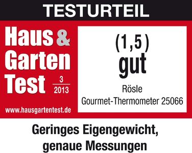 Термометр кулінарний RÖSLE Gourmet з цифровим дисплеєм, °C/°F, -40°C до +200°C, нержавіюча сталь 18/10, 21.5 см, сріблястий