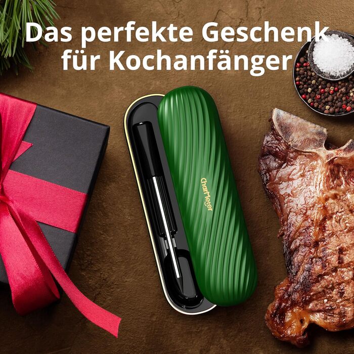 Бездротовий термометр для м'яса з Bluetooth, дальність 150м, IP67, з рецептами, для приготування, гриля та BBQ, INT-11XB