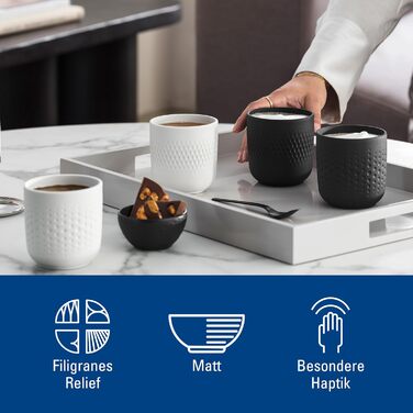 Villeroy & Boch Kaffeebecher Set – 2 шт., чорний, преміум-фарфор, для мікрохвильової печі та посудомийної машини