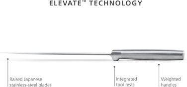 Набір ножів Joseph Joseph Elevate SlimBlock 5 шт. з точилкою, чорний (бамбук)