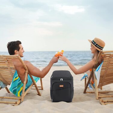 Рюкзак-холодильник Lifewit 26L термо-рюкзак сумка-холодильник з ізоляцією сумка-холодильник м'який двоповерховий для пікніка/барбекю/кемпінгу/екскурсій / шопінгу чорний