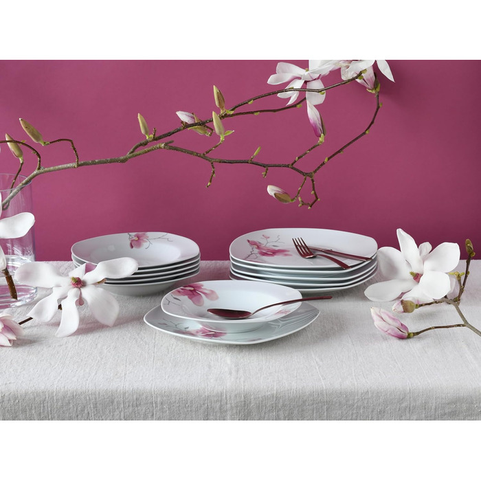 Набір посуду CreaTable Amelie AIKO, 18 предметів, порцеляна, для миття в посудомийній машині та використання в мікрохвильовці