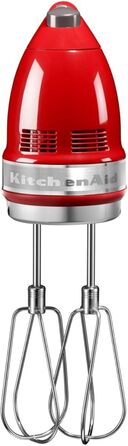 Міксер ручний KitchenAid 9 швидкостей, червоний Empire Red: з вінчиками, гаками для тіста та насадкою, 85 Вт, Soft-Start, LED-дисплей
