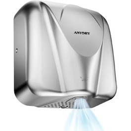 Anydry 2812 - Електричний сушар для рук AnyDry, для комерційного використання, нержавіюча сталь, швидка сушка (7-10 сек), 1600W, сріблястий (Brushed)