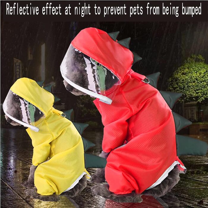 Водонепроникна куртка для собак з капюшоном, світловідбиваюча, жовта-XL