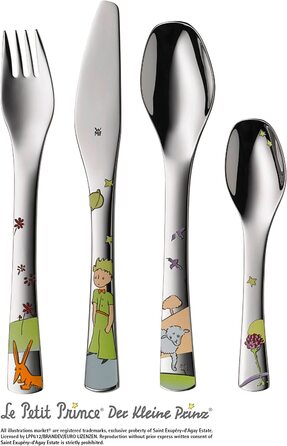 Набір дитячого посуду WMF Der Kleine Prinz, 6 предметів, з нержавіючої сталі Cromargan, для дітей від 6 років, придатний для миття в посудомийній машині